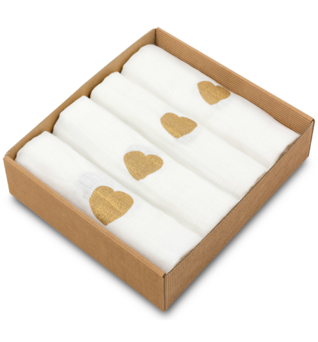 Vystyklai kūdikiams Golden Hearts, 4 vnt.