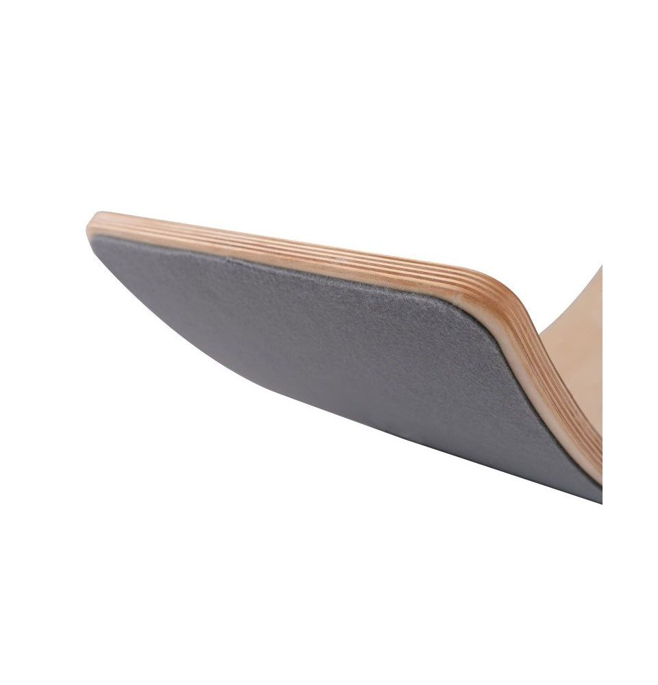 Medinė balansinė lenta su pilku veltiniu – natūrali, 80x30 cm