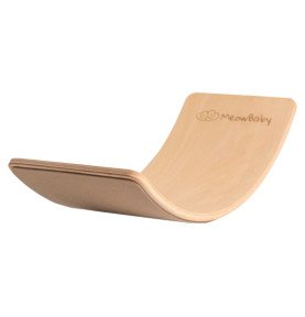 Medinė balansinė lenta su smėliniu veltiniu – natūrali, 80x30 cm