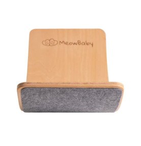 Medinė balansinė lenta su margai pilku veltiniu – natūrali, 80x30 cm