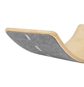 Medinė balansinė lenta su margai pilku veltiniu – natūrali, 80x30 cm