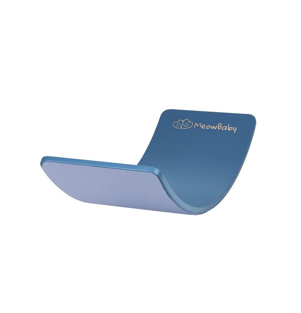 Medinė balansinė lenta su mėlynu veltiniu – mėlyna, 80x30 cm