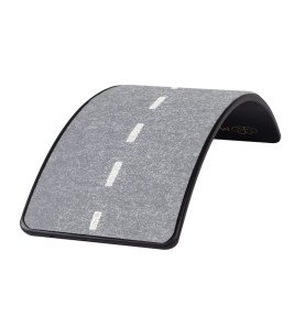 Medinė balansinė lenta su pilku veltiniu – juoda, 80x30 cm