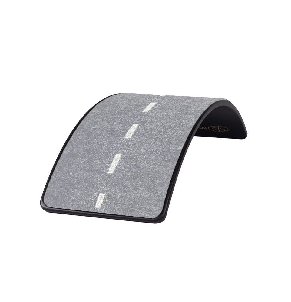 Medinė balansinė lenta su pilku veltiniu – juoda, 80x30 cm