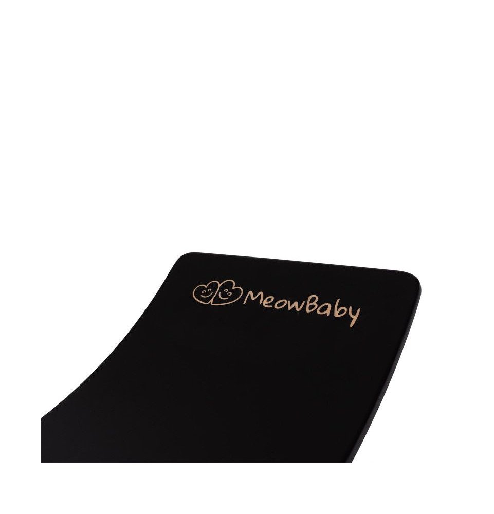 Medinė balansinė lenta su pilku veltiniu – juoda, 80x30 cm