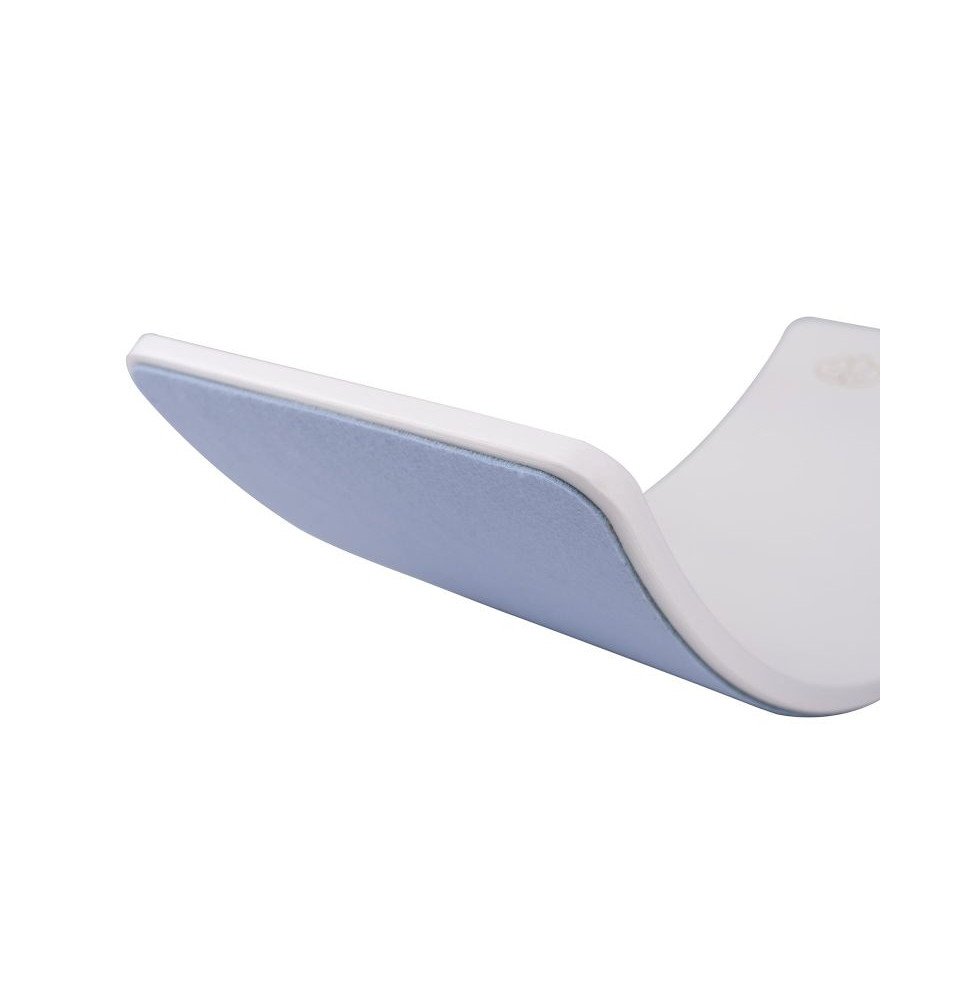 Medinė balansinė lenta su žydru veltiniu – balta, 80x30 cm