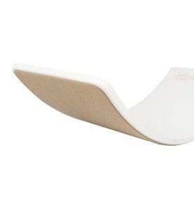 Medinė balansinė lenta su smėliniu veltiniu – balta, 80x30 cm