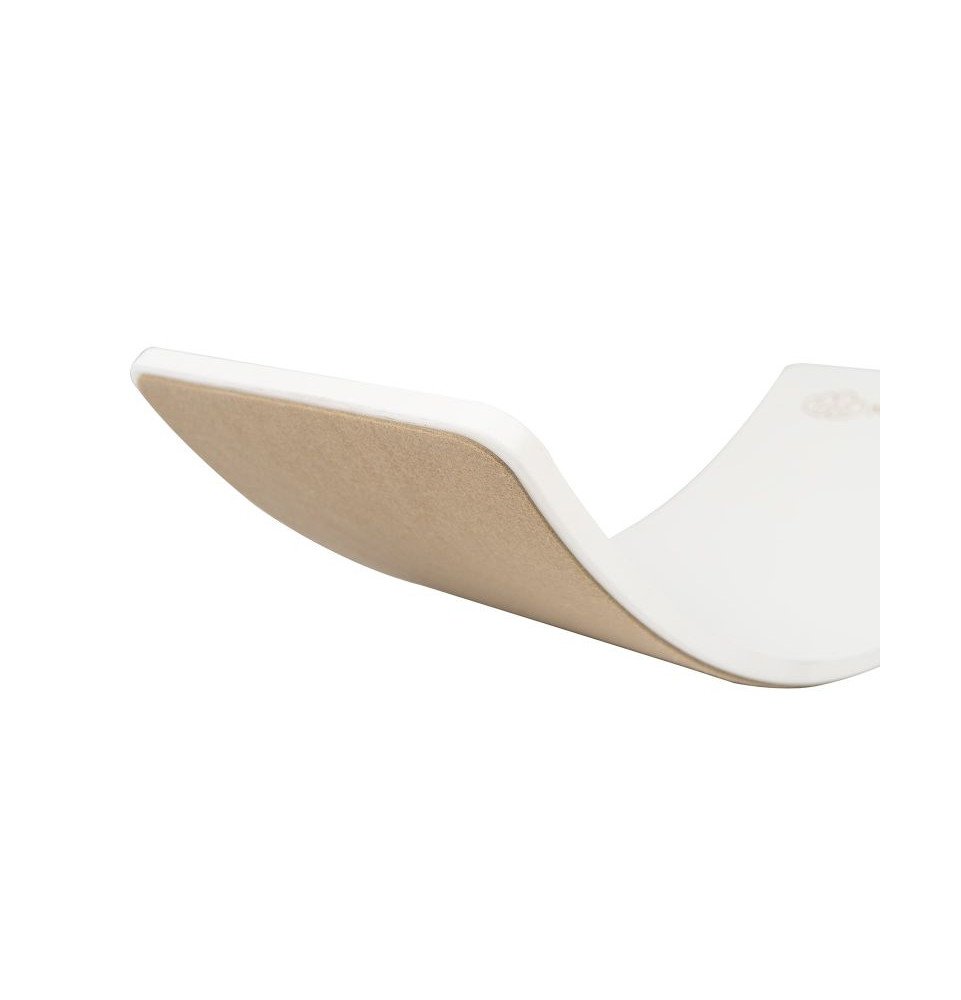 Medinė balansinė lenta su smėliniu veltiniu – balta, 80x30 cm