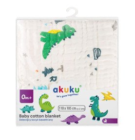 Muslino pledas „Dinozaurai“, 110×105 cm