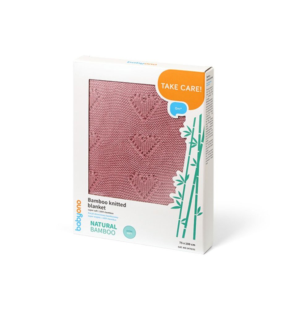 Bambukinis megztas pledas, rožinė