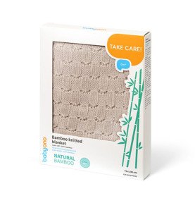 Bambukinis megztas pledas, 75×100 cm, smėlio