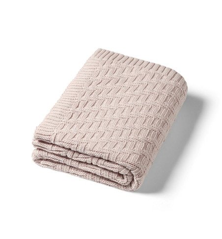 Megztas medvilninis pledas, 100x75, smėlio