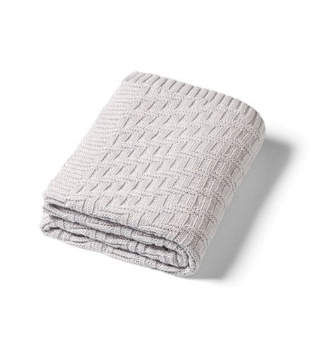 Megztas medvilninis pledas, 75x100, pilkas