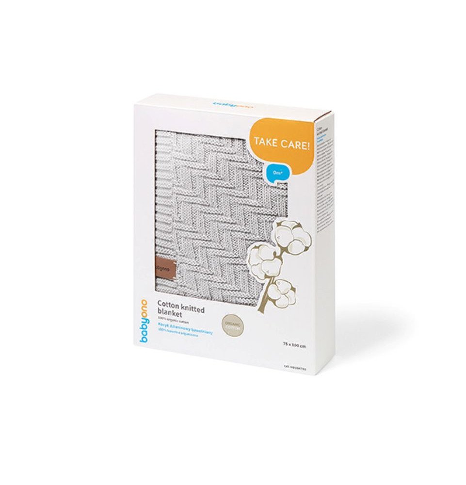 Megztas medvilninis pledas, 75x100, pilkas