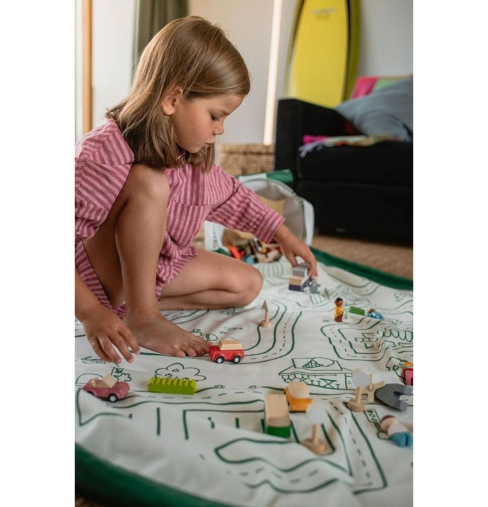 PLAY&GO SOO 2in1 krepšys ir žaidimų kilimėlis KELIŲ ŽEMĖLAPIS