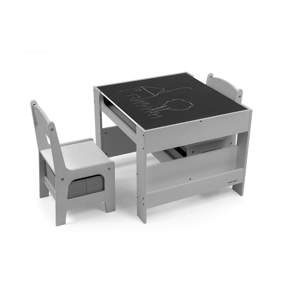MILLY MALLY staliukas su dviem kėdutėmis, pilka