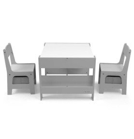 MILLY MALLY staliukas su dviem kėdutėmis, pilka