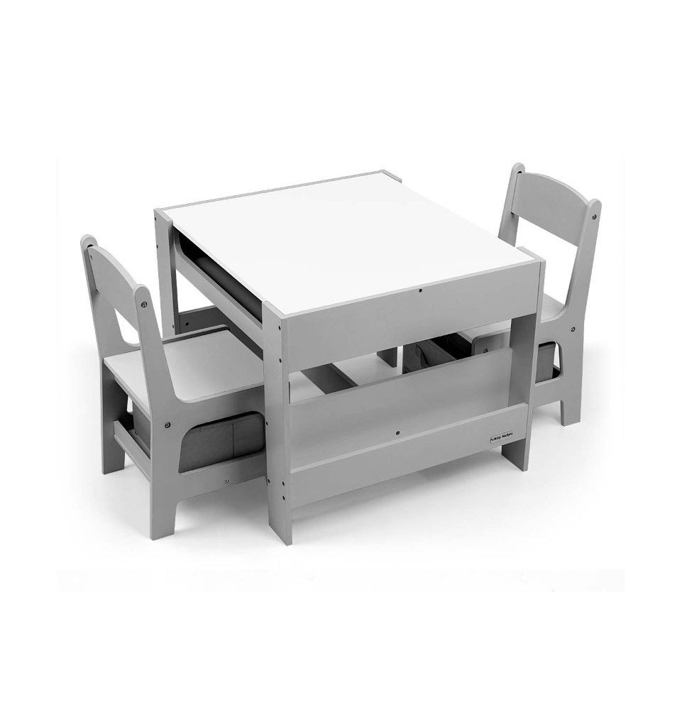 MILLY MALLY staliukas su dviem kėdutėmis, pilka