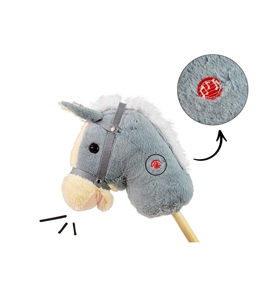 HOBBY žaislinis arkliukas ant koto, pilkas