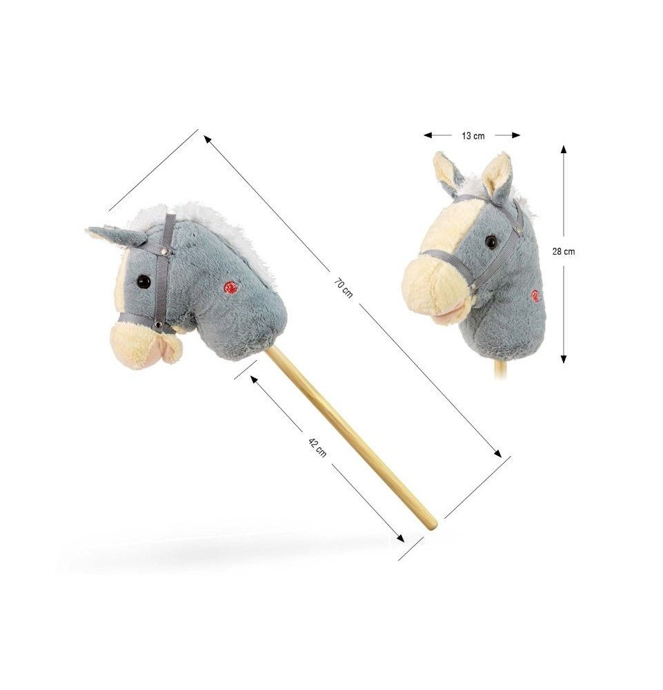 HOBBY žaislinis arkliukas ant koto, pilkas