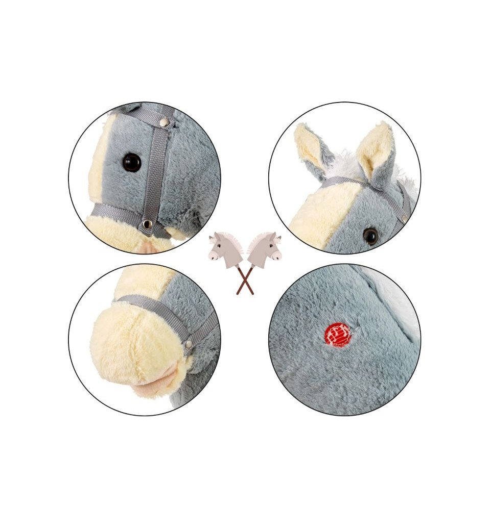 HOBBY žaislinis arkliukas ant koto, pilkas