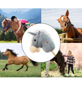 HOBBY žaislinis arkliukas ant koto, pilkas