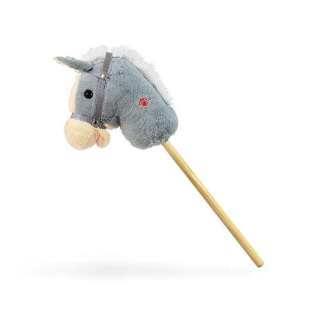 HOBBY žaislinis arkliukas ant koto, pilkas