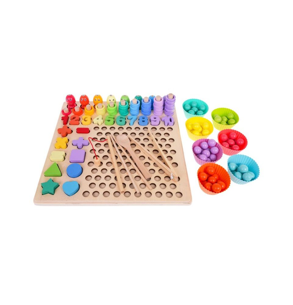 Medinis žaidimas mokytis pažinti formas, skaičius ir spalvas