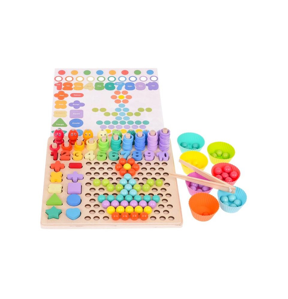 Medinis žaidimas mokytis pažinti formas, skaičius ir spalvas