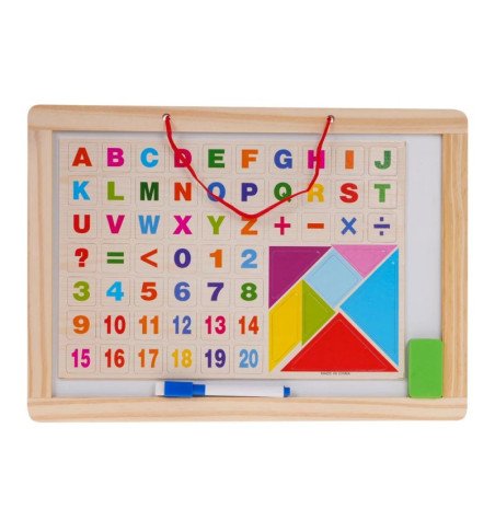 Dvipusė medinė edukacinė lenta su priedais