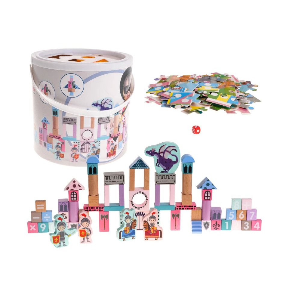 Medinis konstruktorius „Pilies Riteriai“ (66 vnt.) – su dėlione ir žaidimu