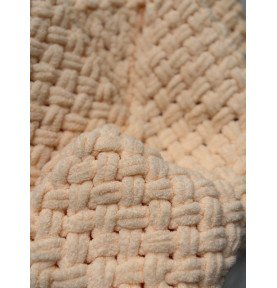 Rankomis megztas pledas, 80x100, kreminis