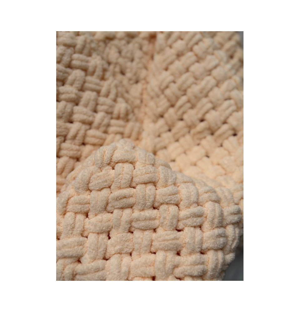 Rankomis megztas pledas, 80x100, kreminis