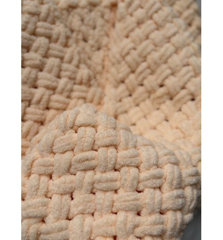 Rankomis megztas pledas, 80x100, kreminis