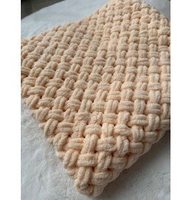 Rankomis megztas pledas, 80x100, kreminis