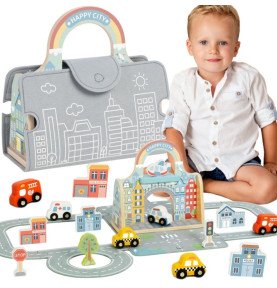 Nešiojamų automobiliukų rinkinys TOOKY TOY Set Mini City