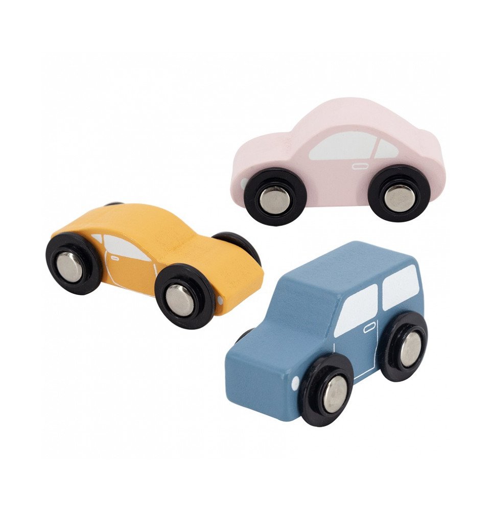 Medinis vilkikas su automobiliais