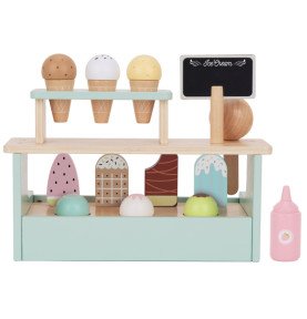 Medinis ledų kioskas su priedais