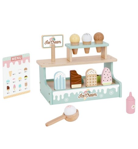 Medinis ledų kioskas su priedais