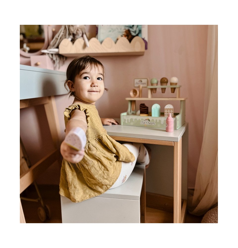 Medinis ledų kioskas su priedais