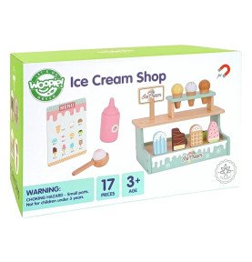 Medinis ledų kioskas su priedais