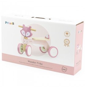 Medinis paspiriamas dviratukas LAPĖ, rožinis
