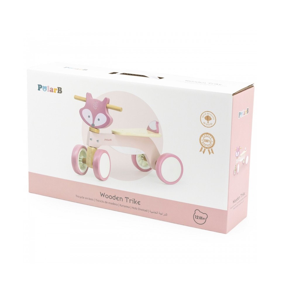 Medinis paspiriamas dviratukas LAPĖ, rožinis