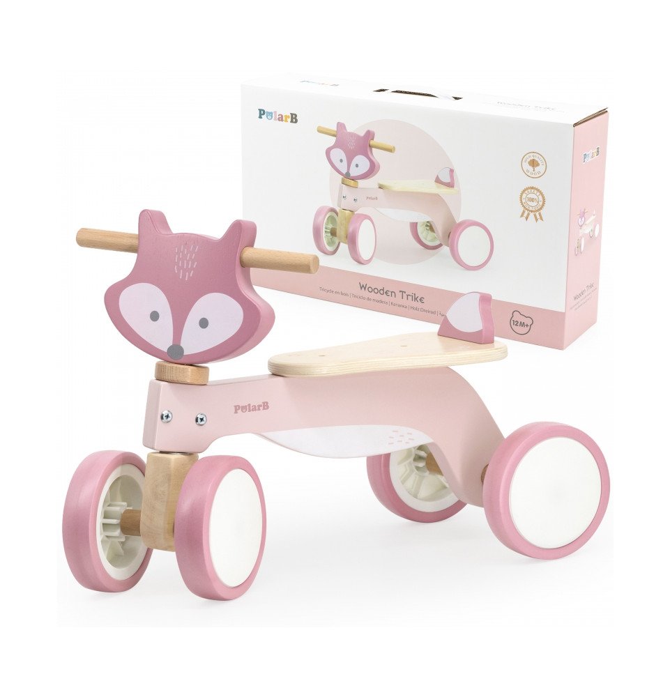 Medinis paspiriamas dviratukas LAPĖ, rožinis