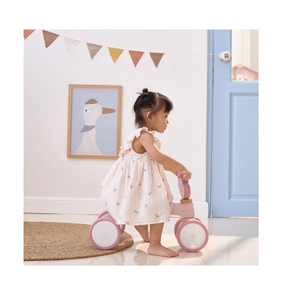 Medinis paspiriamas dviratukas LAPĖ, rožinis