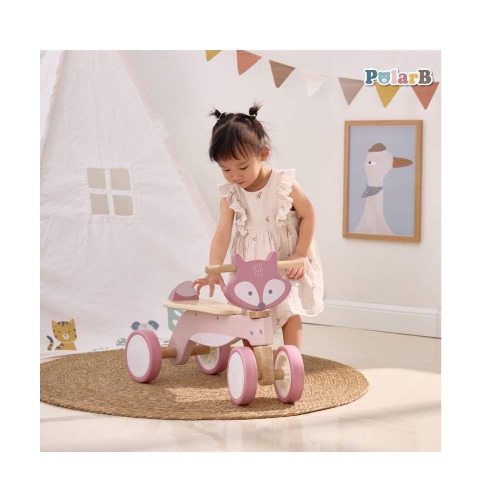 Medinis paspiriamas dviratukas LAPĖ, rožinis