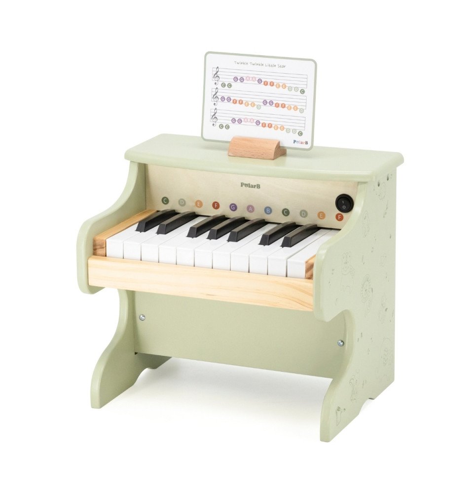 Viga medinis pianinas, žalias