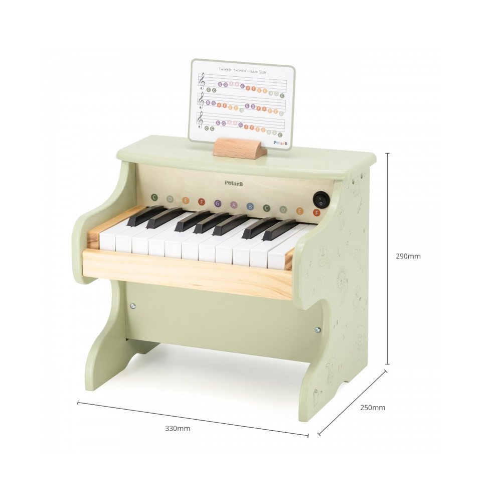 Viga medinis pianinas, žalias