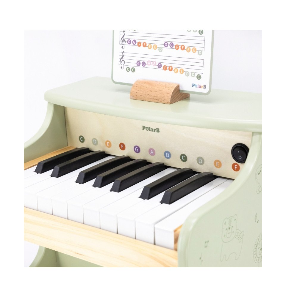 Viga medinis pianinas, žalias