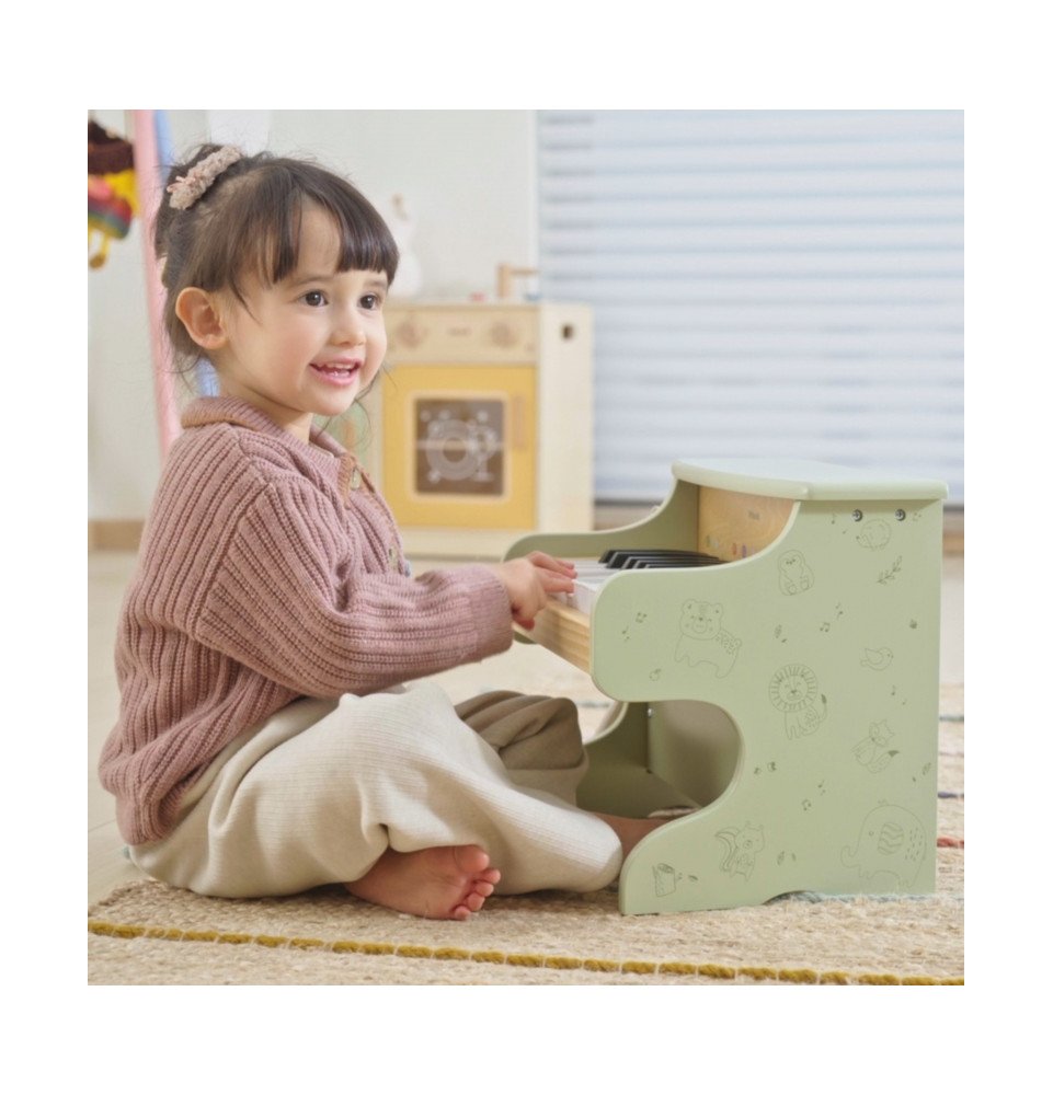 Viga medinis pianinas, žalias